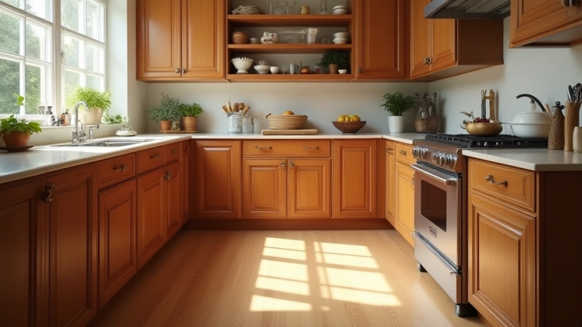 Jaka podłoga do drewnianych mebli w kuchni