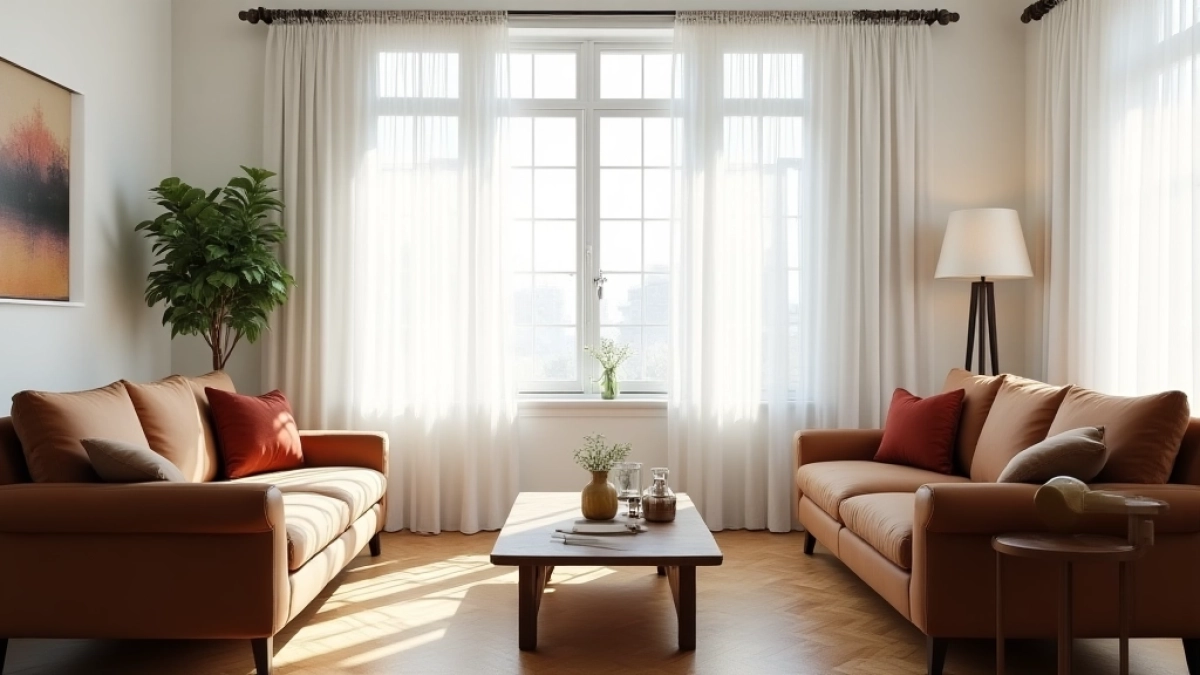 Jakie zasłony do białych ścian i brązowych mebli