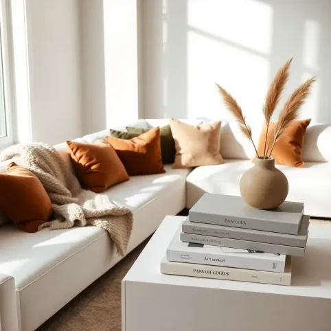 Dodatki do białych mebli w salonie