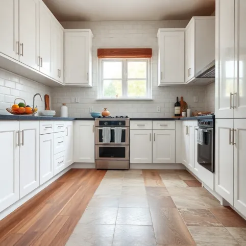 Jaka podłoga do białych mebli w kuchni