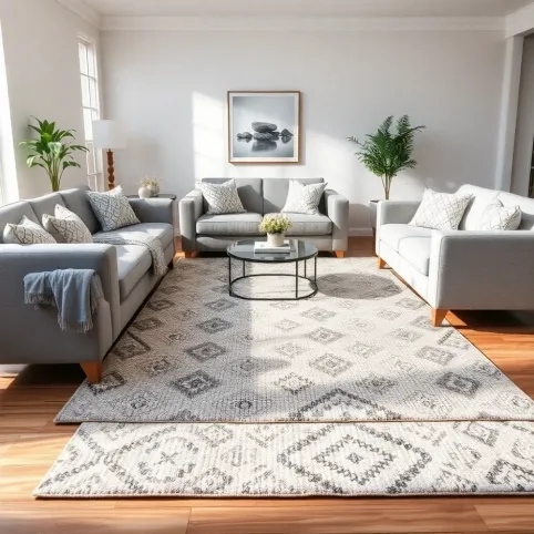 Jaki dywan do szarej kanapy i białych mebli