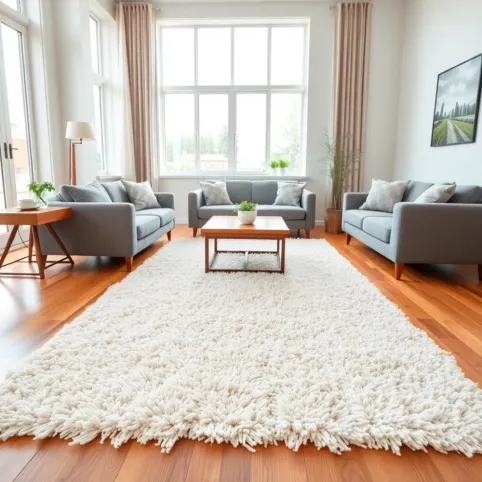 Jaki dywan do szarej kanapy i brązowych mebli