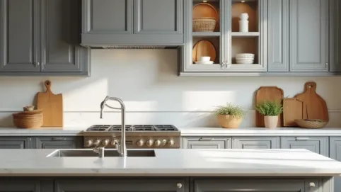 Jaki kolor blatu do szarych mebli kuchennych