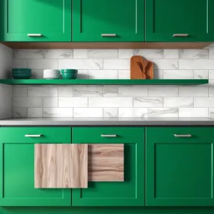 Jakie płytki do zielonych mebli kuchennych