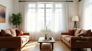 Jakie zasłony do białych ścian i brązowych mebli