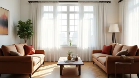 Jakie zasłony do białych ścian i brązowych mebli
