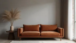 Szare ściany brązowe meble jakie dodatki